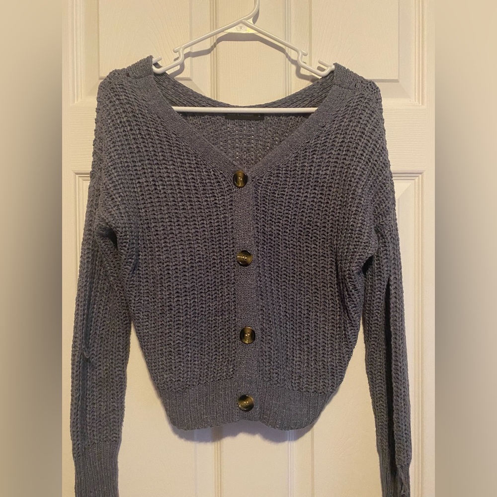 Blue sweater w / under tank top